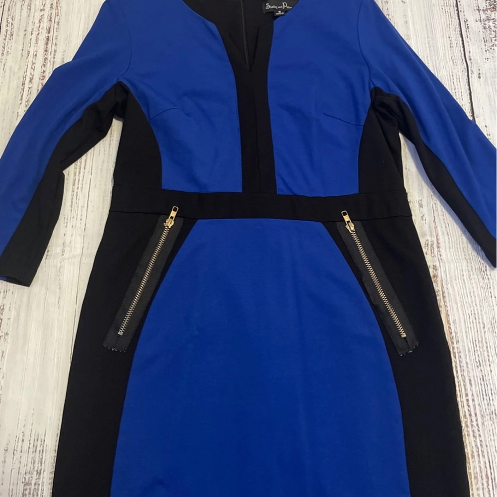Blue and Black Dress.